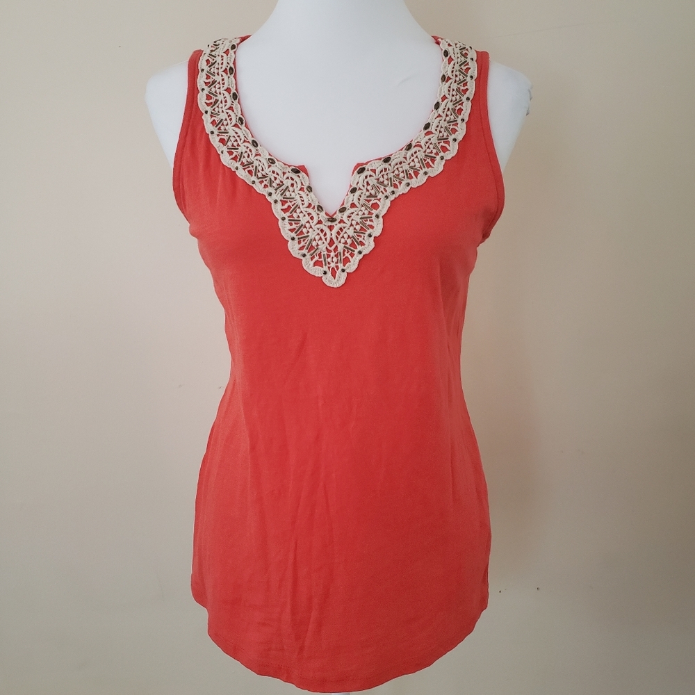 Merona Coral Beaded Tank